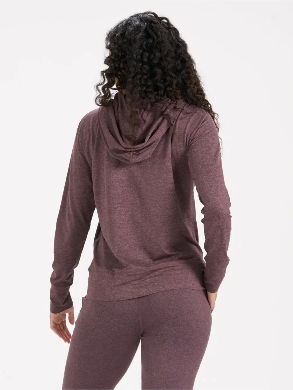 Vuori Women's Halo Performance Hoodie XL Smoked Plum Heather Burgundy Zip Up - Picture 2 of 15